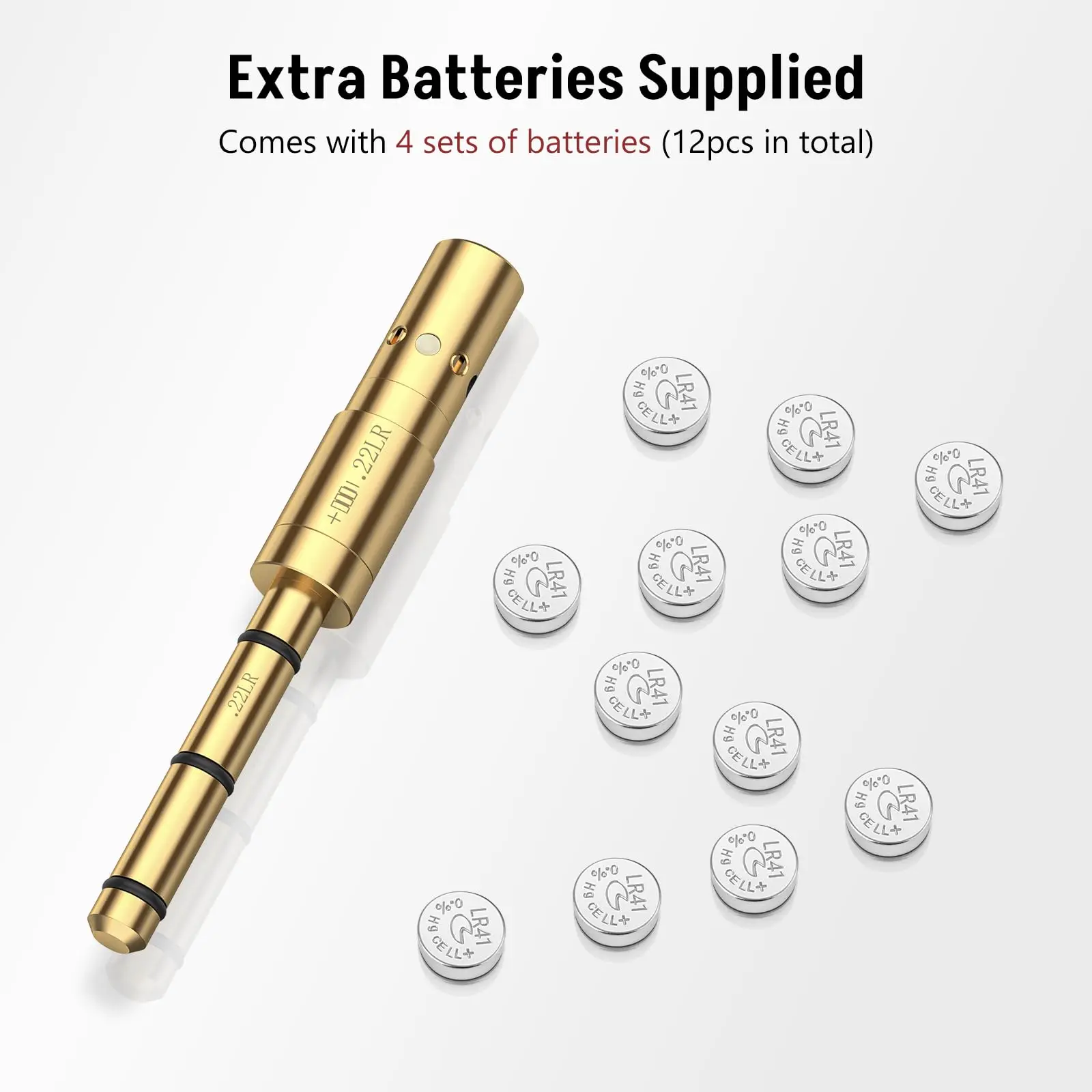 MidTen .22LR Laser Bore Sight End Barrel Red Boresighter with 4 Sets of Batteries and Spare O-Rings For Pistol Rifle Shotgun