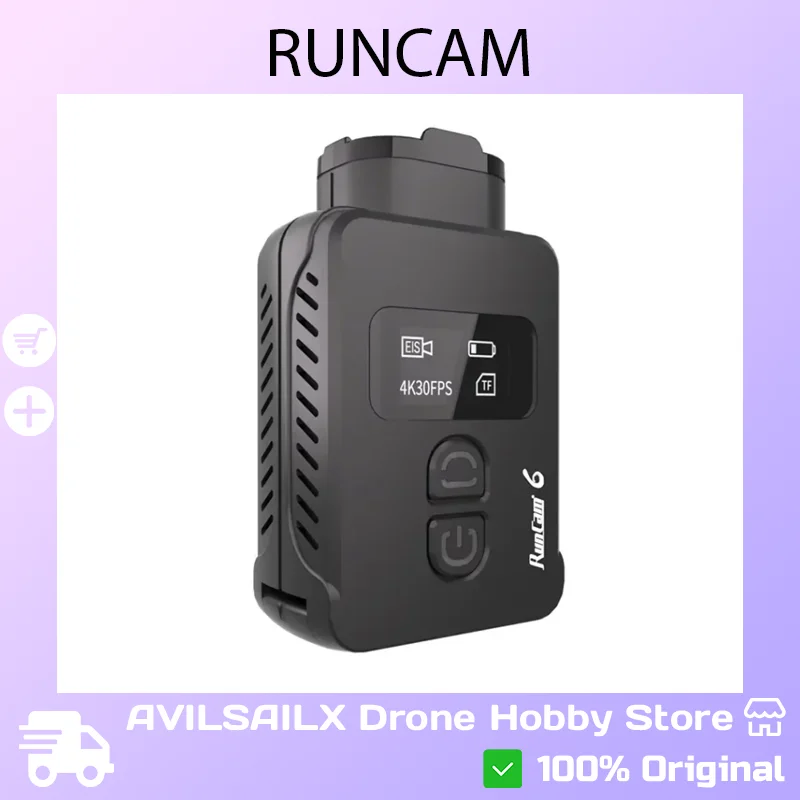 RunCam 6 4K HD Sports Camera Kit | IMX377 Sensor | 30fps | 1/2.3 Inch | 155° FOV | WiFi | For FPV Drone & RC Models