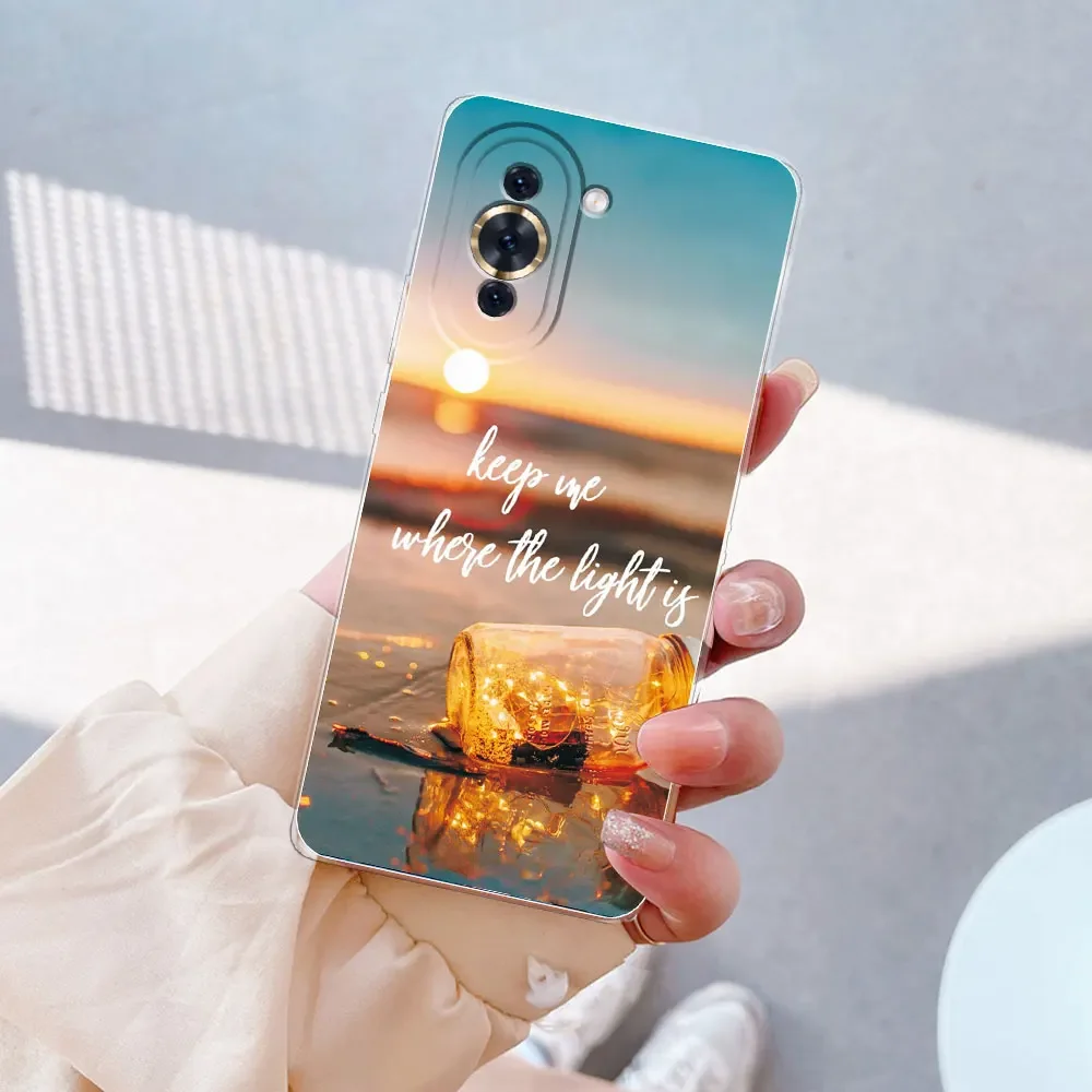 Stylish Soft Silicone Clear Marble Case - Fashionable Bumper Cover for Huawei Nova 10 Series Phones