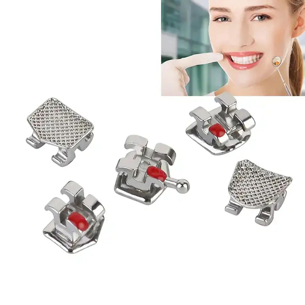PIORPOY 20 Pcs Dental Orthodontic Braces For Teeth MIM Monoblock Metal Mini Standard Roth MBT Slot 0.022 0.018 Hooks 3-4-5