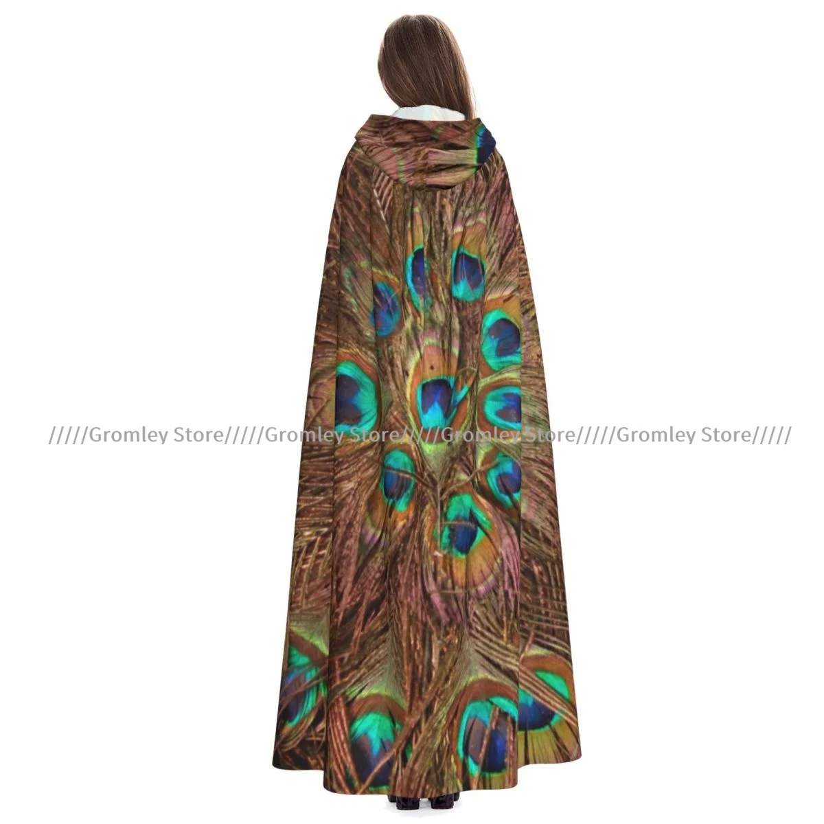 

Взрослый костюм павлина с капюшоном средневековый костюм ведьмы Wicca костюм вампира на Хэллоуин пальто