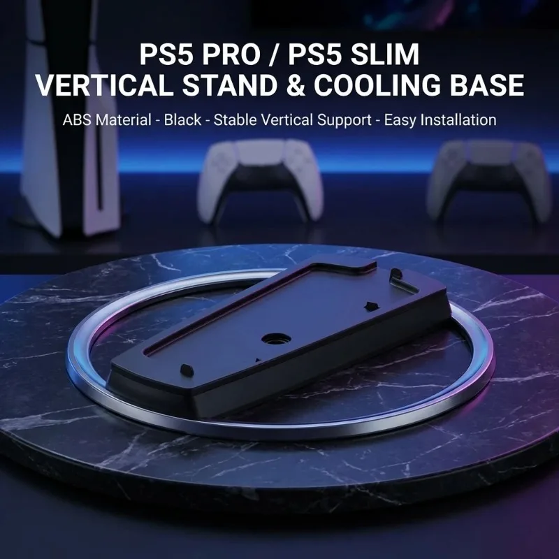 PS5 PS5 슬림 프로 콘솔용 합금 수직 스탠드, 수직 냉각 베이스 홀더, 공기 순환 개선, 과열 방지, 안정적인 기능 제공