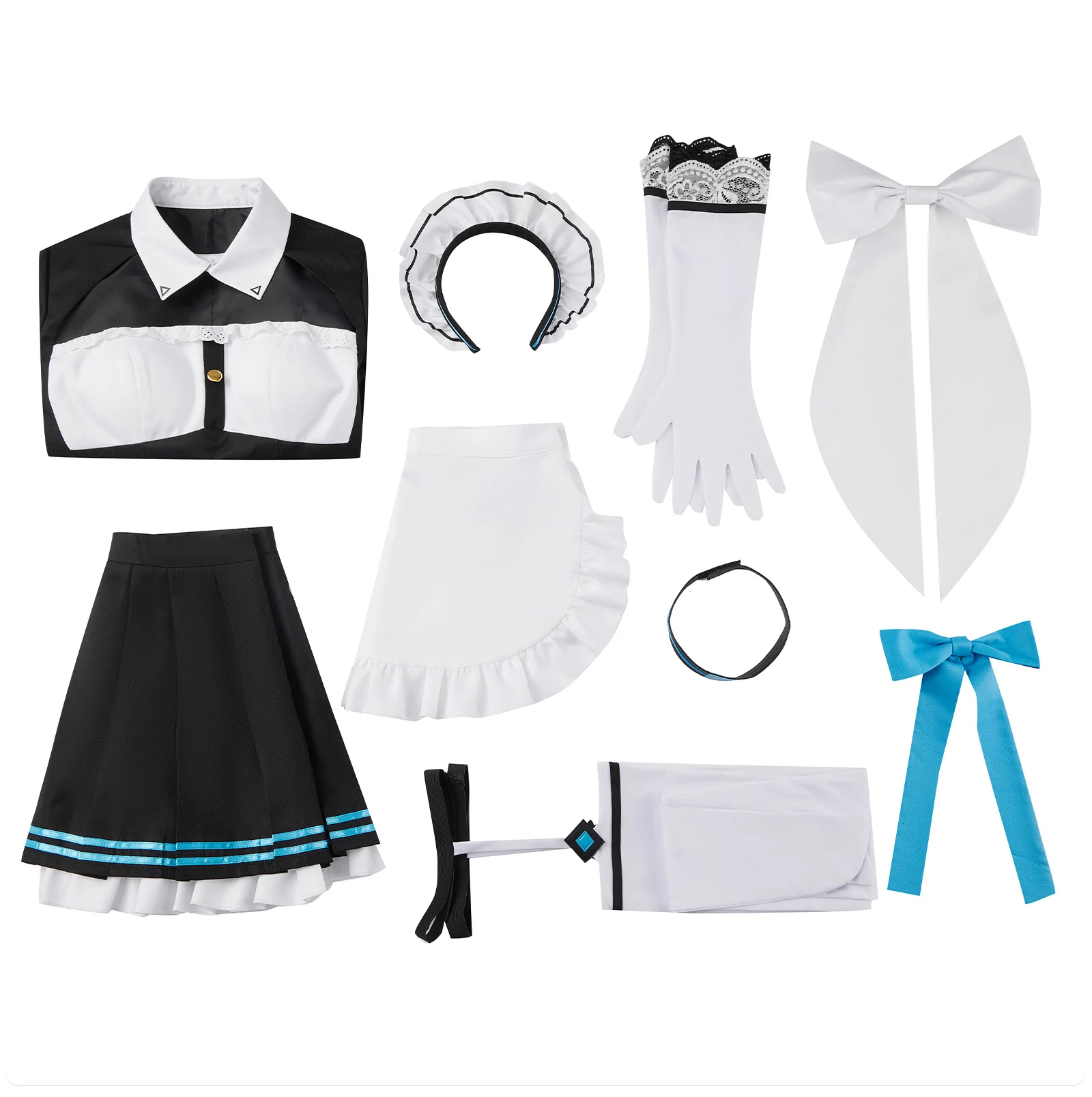 thumbnail image 1 of Disfraz de sirvienta Asena Itinose de Game Blue Archive, delantal, uniforme, traje para fiesta de Halloween, juego de rol, vestido para mujer, 1 of 4
