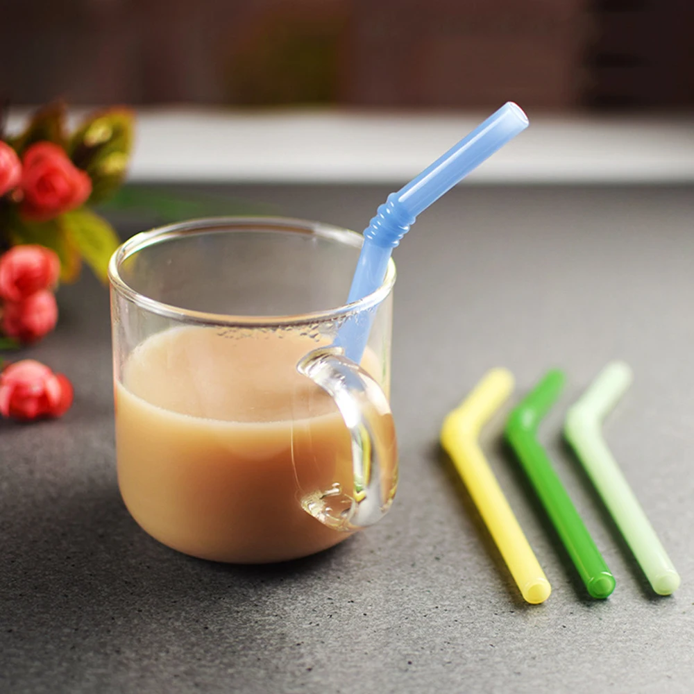 4PCS/sets 15cm Reusable Glass Straws With Brushes Heat Resistant Straw Cocktails Bar Accessories Frozen Drinkware Straws Set drinking straws,glass straw set,cocktail accessories,straw cleaner brush