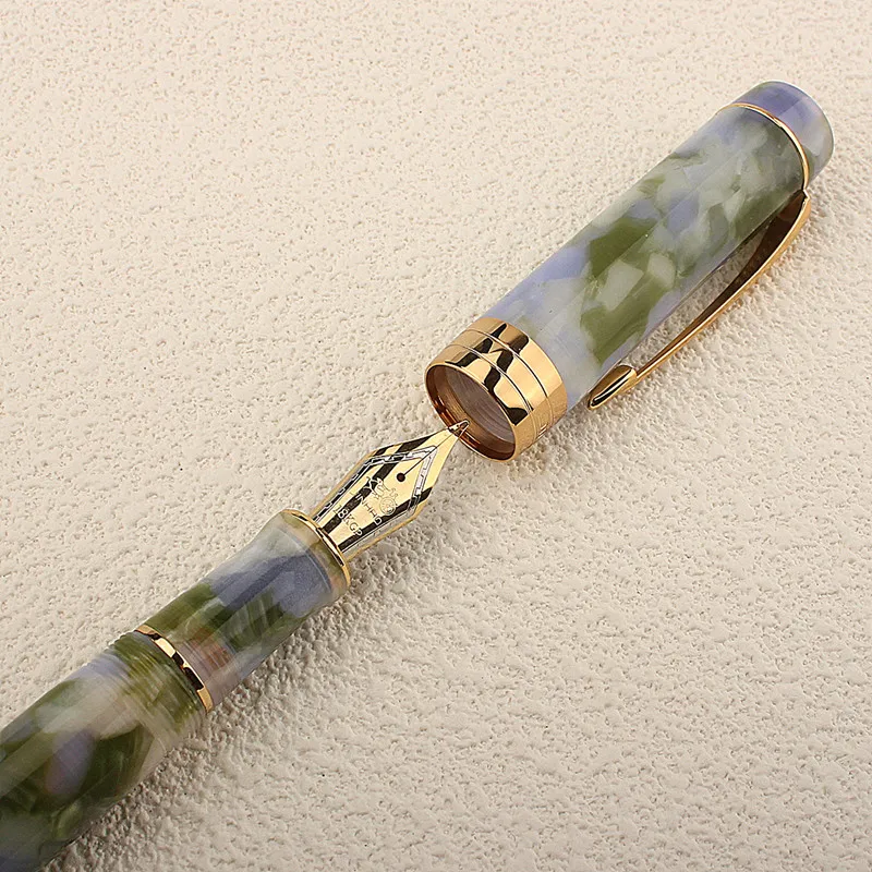 Jinhao Century 100 Series Fountain Pen Multi Color Acrylic Barrel Fine Nib Gold Trim Business Office Signature School 5