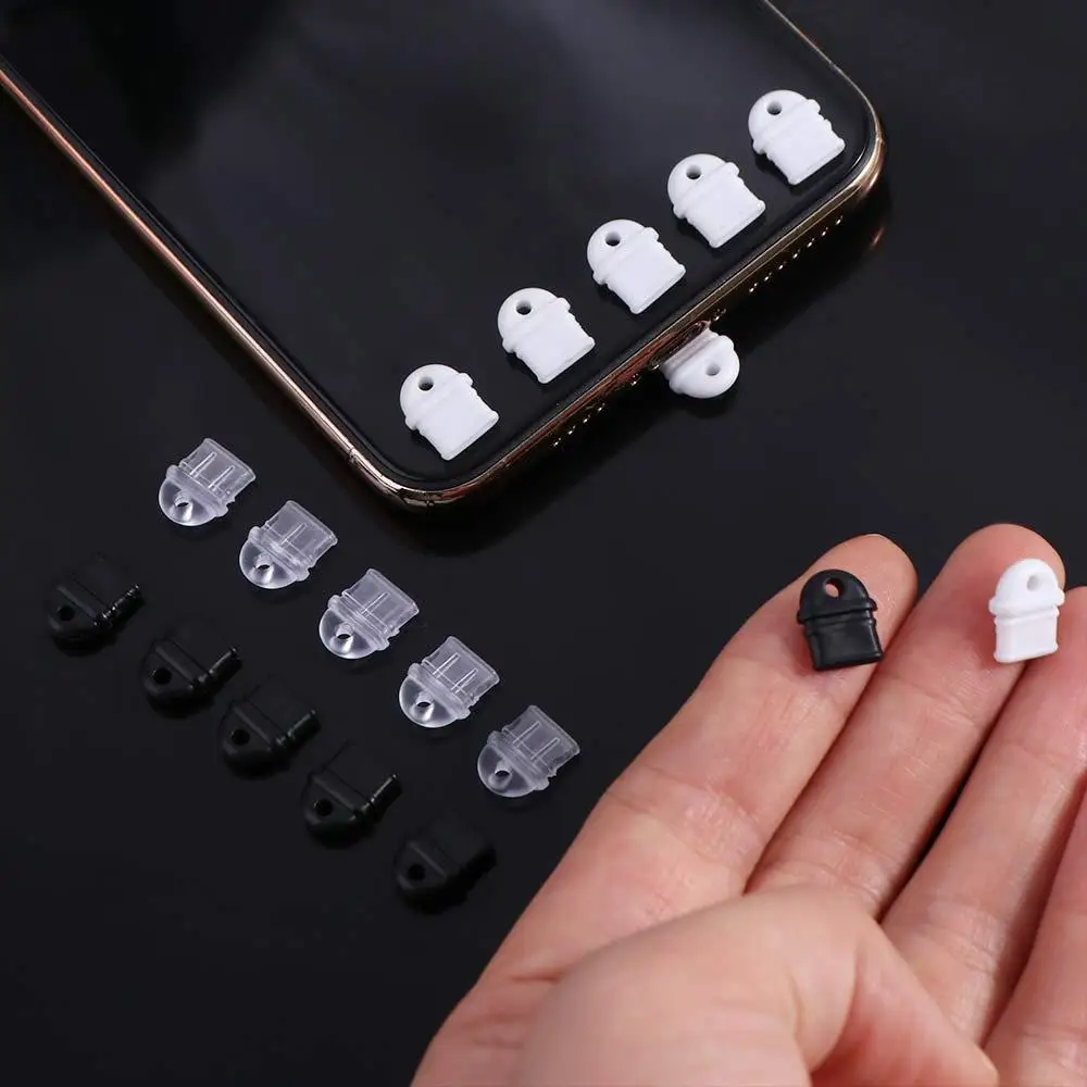 10pcs 유형 C 분실 방지 먼지 플러그 DIY 위젯 방수 휴대 전화 먼지 플러그 휴대용 내구성 충전 포트 보호기