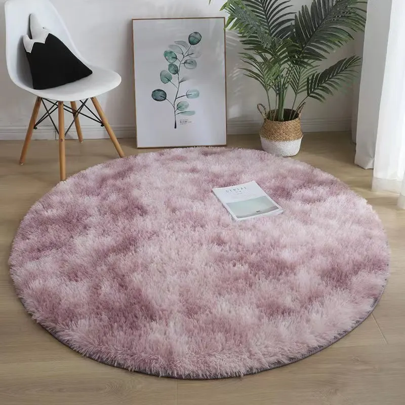 Plush rug Nordic living room carpet circular floor mat hanging basket computer chair mat solid color