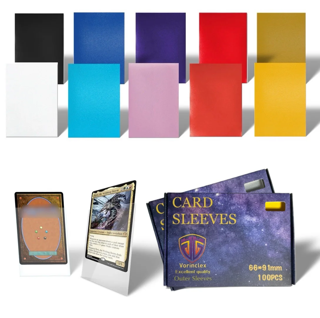 

Матовые чехлы для карт, 100 шт., 66 × 91 мм, противоударные и износостойкие Чехлы для торговых карт, совместимые с картой MTG/PKM