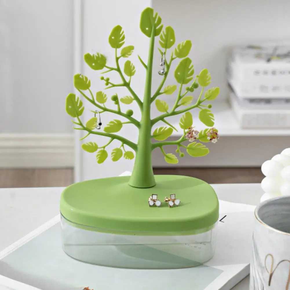 

Secure Easy-to-use Jewelry Organizer Multi-functional European Leaf Shaped Jewellery Organizer Transparent Base For Accessories