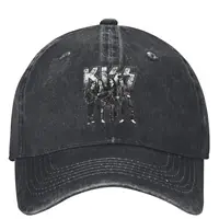 KISS The Band Washed Baseball Cap Rock Music Stylish Trucker Hat Summer Unisex Men Tennis Skate Sunscreen Snapback Cap 1