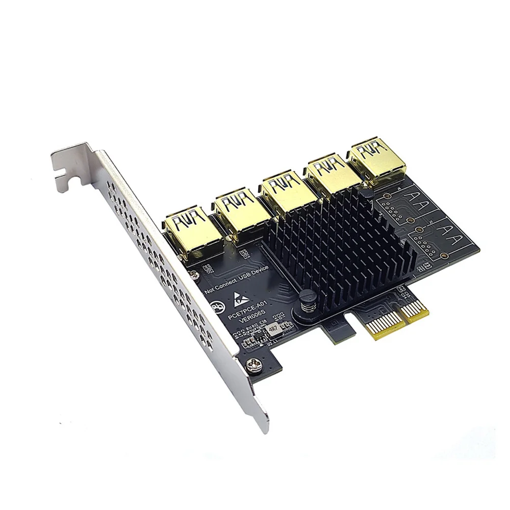 

Переходник PCIE 1-5, переходник PCIE X1 на USB 3,0 PCI Express, переходная карта для графической карты, Майнер биткоинов, плата расширения для майнинга биткоинов