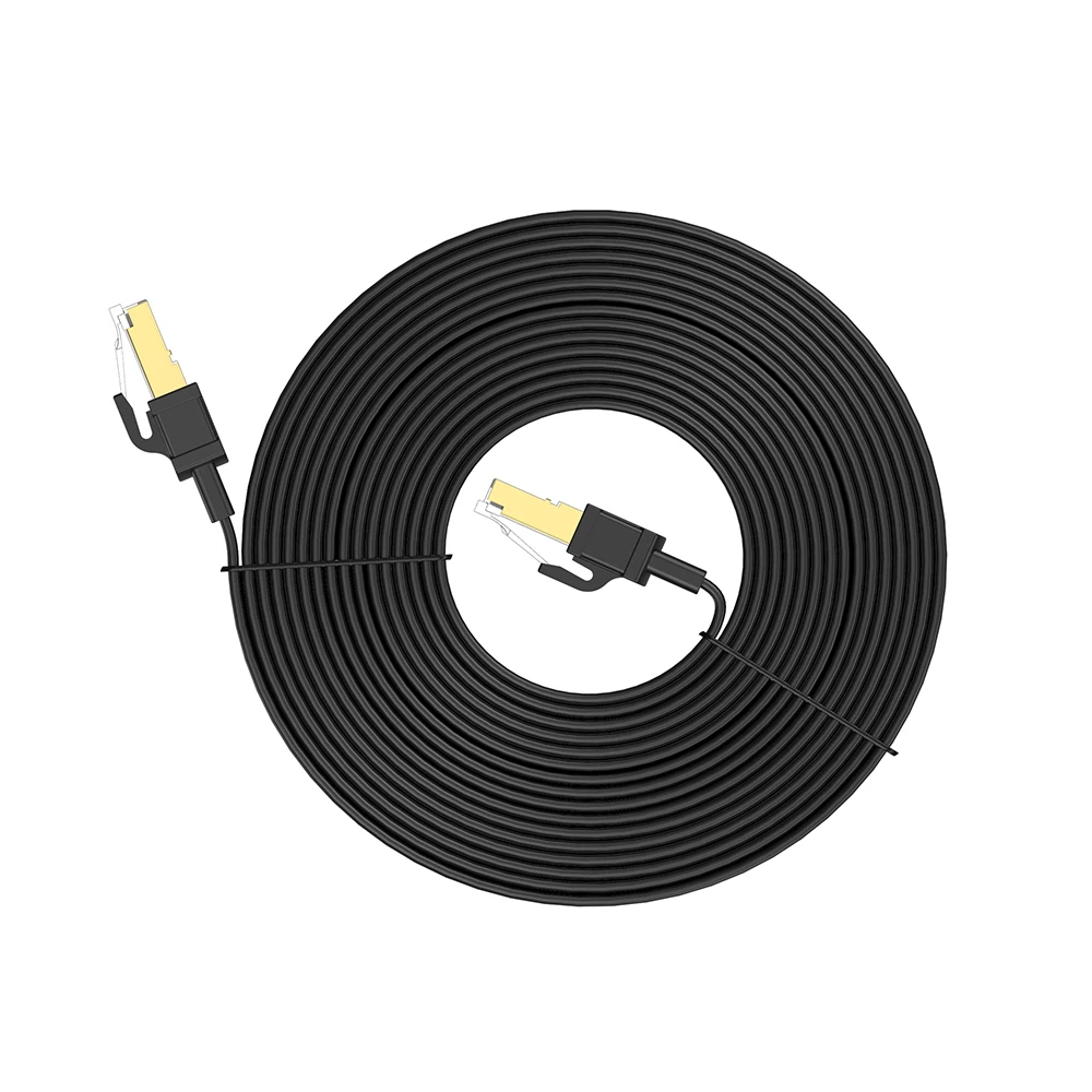 CAT 8 Ethernet Cable 40Gbps 2000MHz CAT8 RJ45 Network Lan Patch Cord Flat 10m 15m 20m 30m 50 ft 100feet for Modem Router PS 5/4 6