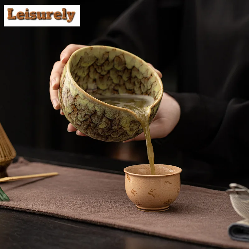 Kiln-Changed Flow Glaze Japanese Matcha Tea Set Bamboo Whisk Teaspoon Tea Sets Indoor Beverage Shop Tea-making Tool Accessories