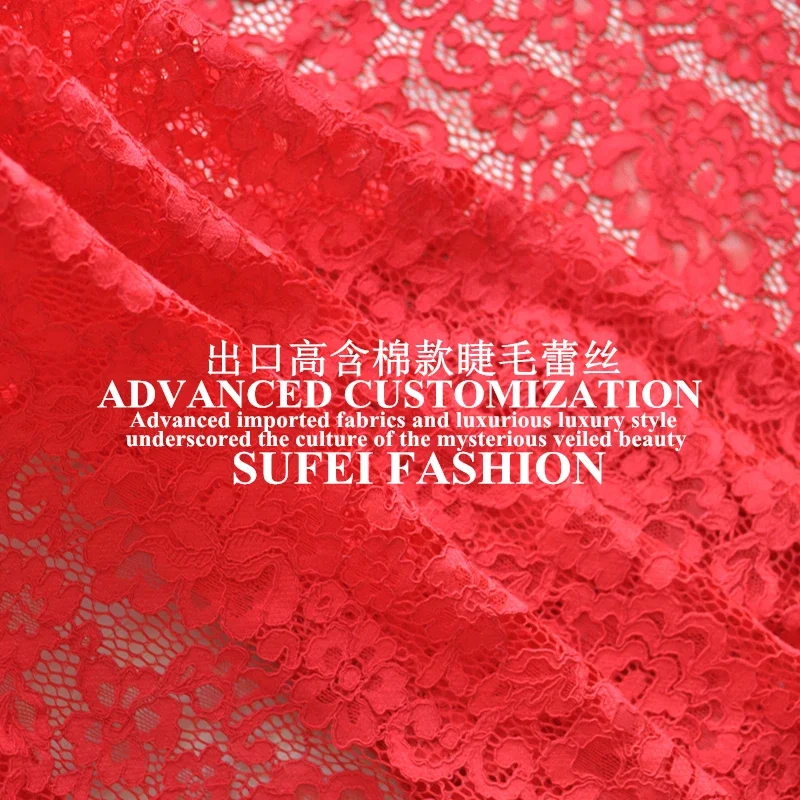 

Красная вышитая Цветочная кружевная ткань 150*150 см для свадебного вечернего платья, украшения одежды S014