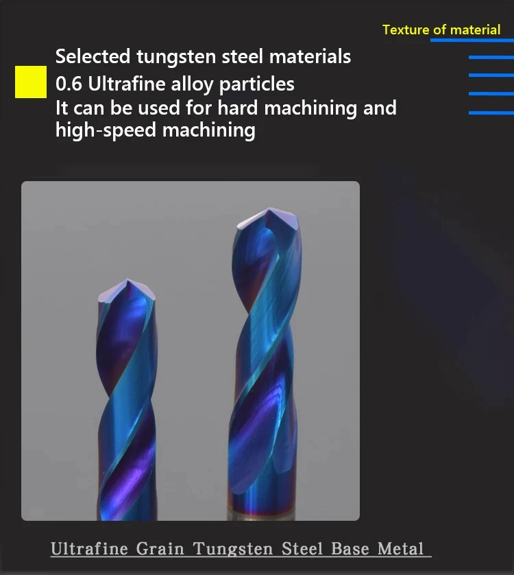 Hartmetall-Bohrer, Hartmetall-Bohrer, Wolframstahl-Spiralbohrer 1 2 3 4 5 6 -12mm für Metallbearbeitung, CNC-Drehmaschinen, Bohrwerkzeuge – Detail 7