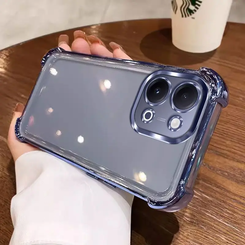 Luxury Plating Glossy Edge Phone Case with Four-Corner Shockproof Protection