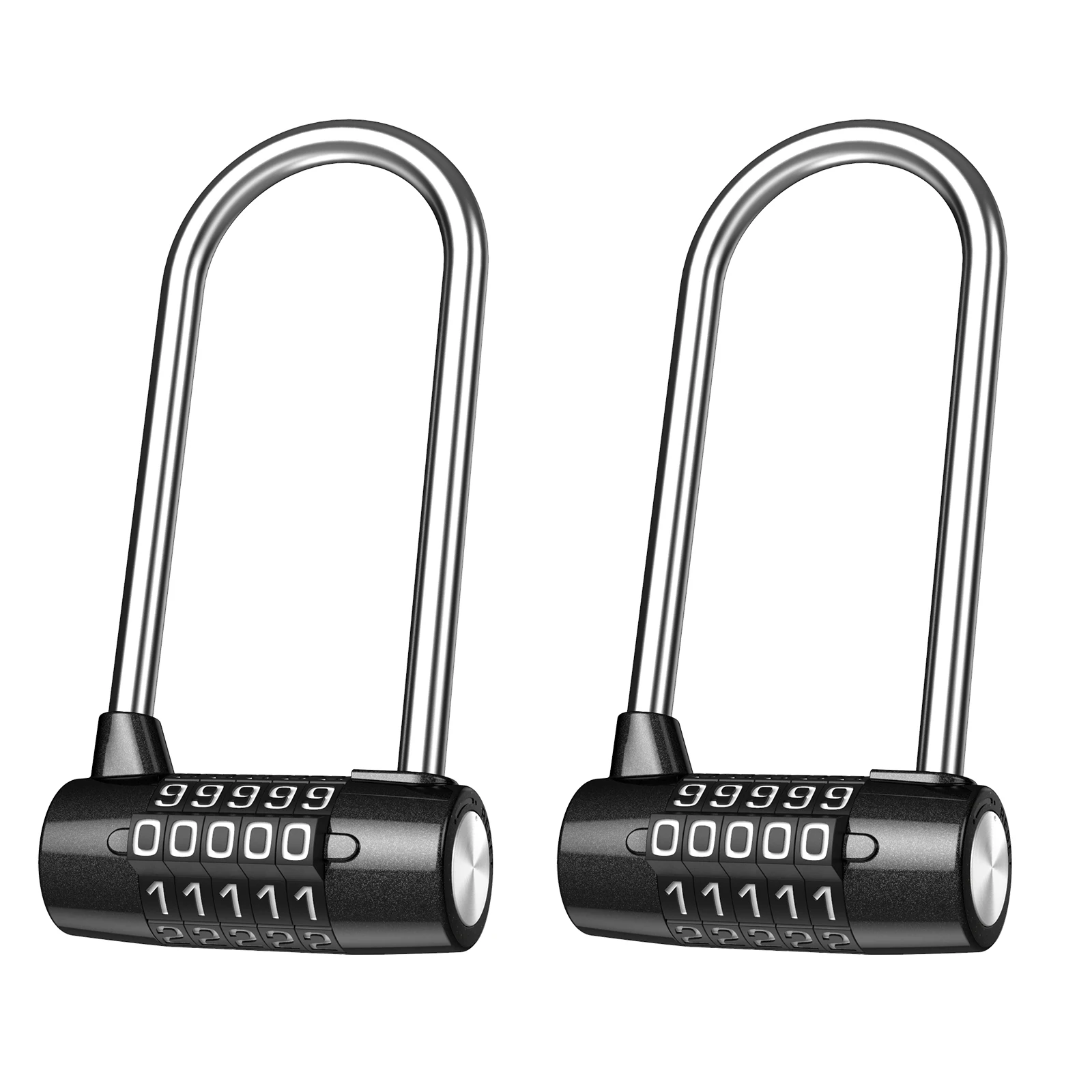 Combination Lock, 5 Digit Combination Padlock, 116mm Long Flexible Cable  Lock, Long Shackle Padlocks, Updated Safety Resettable Lock for Gym Locker,  Closet, Luggage, Cabinet, Outdoor (Silver) 