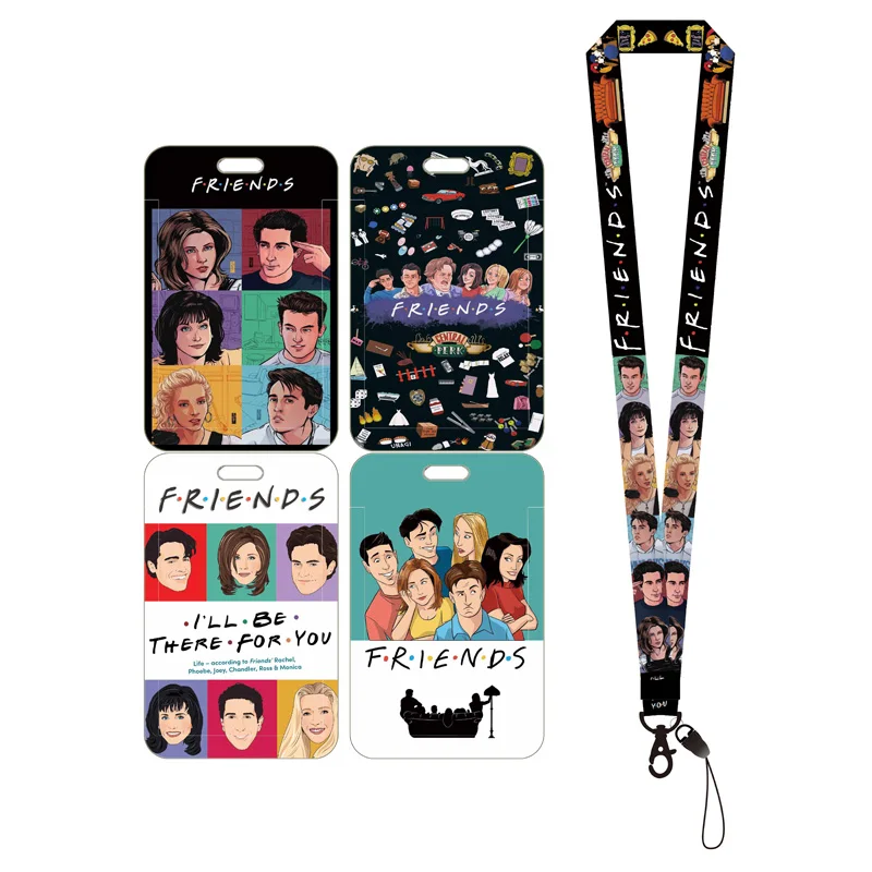 Friends Style Mädchen und Jungen Kartenhalter Lanyard Visitenkartenetui Rahmen ABS Mitarbeiter Ausweishülle Gürtel