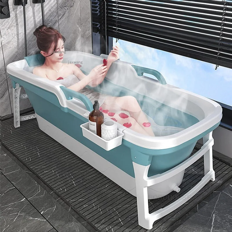 Bañera plegable para adultos, barril de baño grande de 140CM, gruesa con  tapa, de plástico, para el hogar, piscina para niños - AliExpress