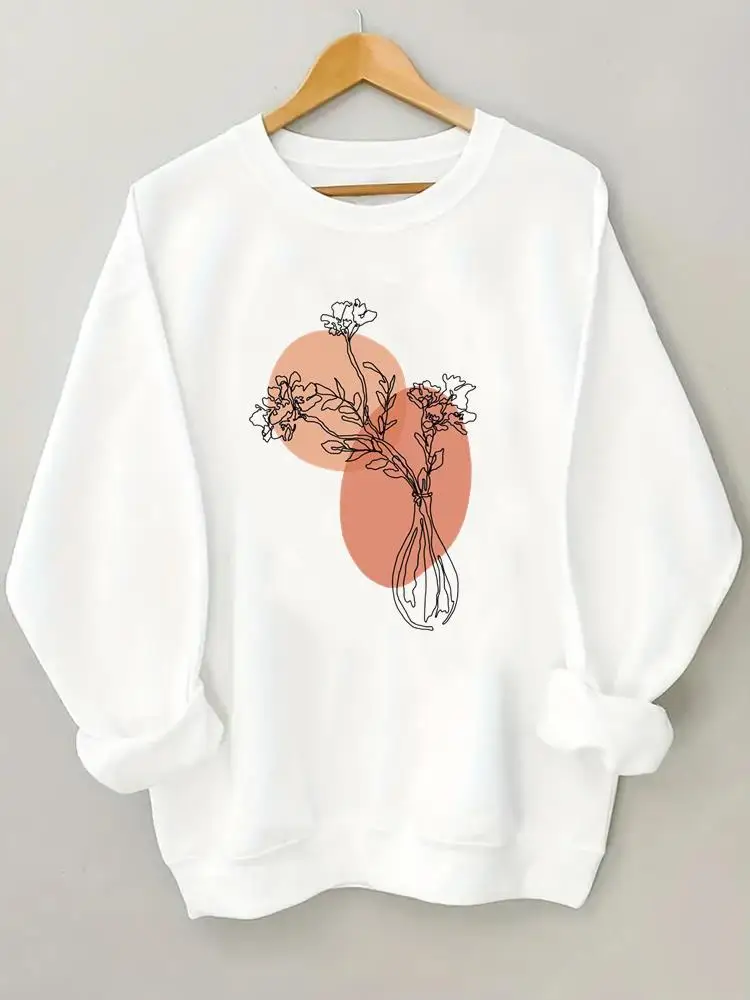 

Lovely Trend Sweet 90s Pullover Clothes Autumn Winter Spring Clothing Print O-neck Graphic Fleece Women Fashion Sweatshirts