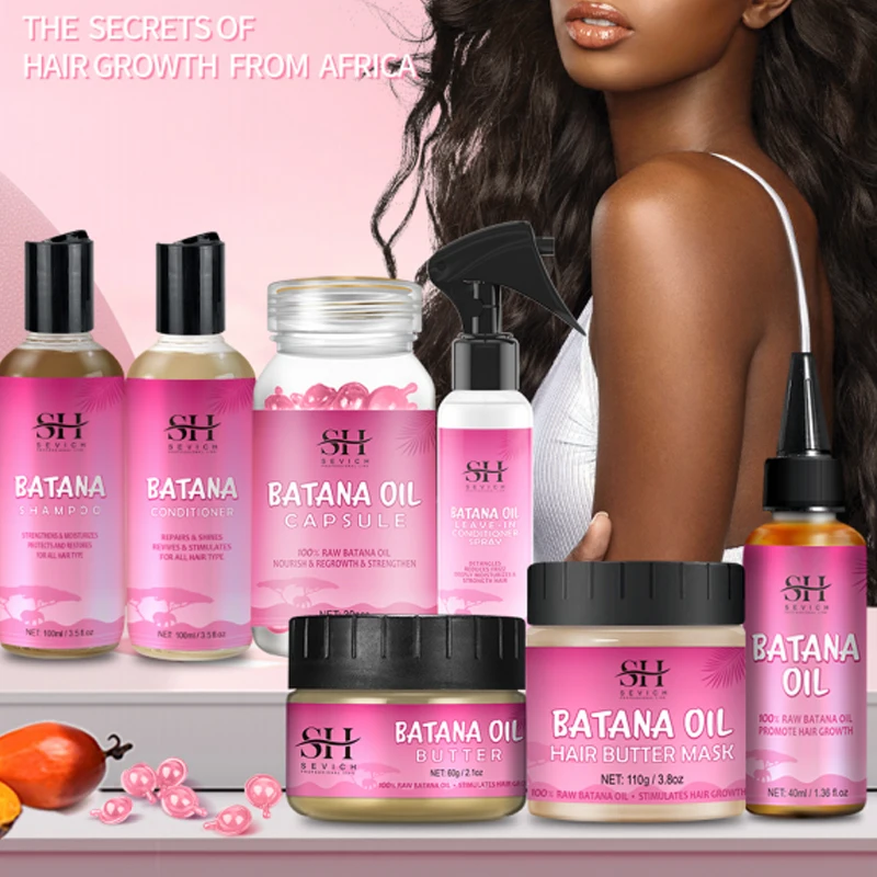 Hair Growth Serum 5pcs Honduras Batana Oil Hair Growth Set African Fast Hair Growth Batana Mask Anti Loss Break Regrowth Treatment