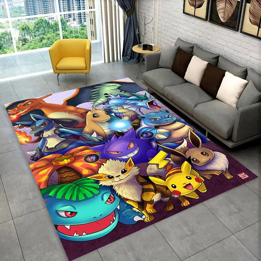 Floor Mat Plush Rug Decorative Carpet Silk Wool Rug Plush Carpet Non Slip Carpet Imitated Cashmere Carpet Kids Carpet 2025 New Cute Pikachu Pokemon Cartoon Gift Rug Carpet for Living Room Bedroom Decor Floor Mat Non-slip for Sofa Doormat Gift Kid