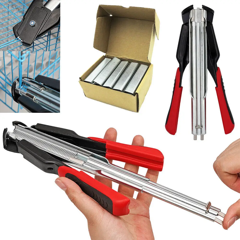 Hog Ring Gun Pliers C Clip Auto Feed Fence Fencing Nailer Wire Ringer 2500pcs