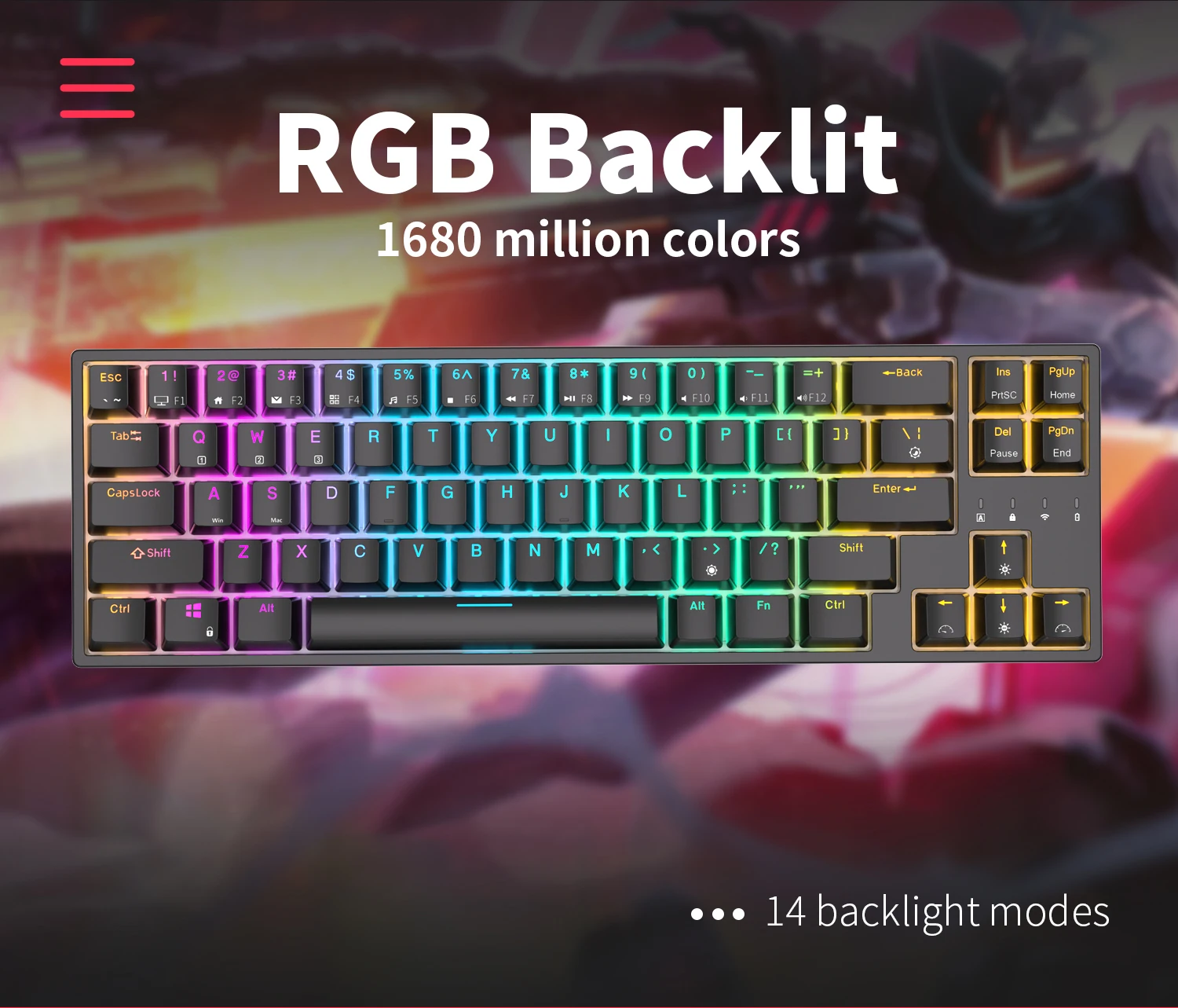 RK871/RK68 Plus 2.4G Wireless Bluetooth Mechanical Keyboard 68