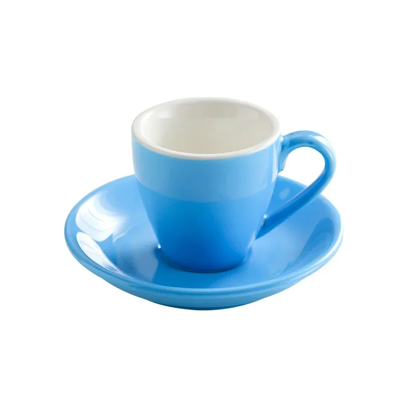 80ml Ceramic Coffee Cup and Saucer Espresso Cups Porcelain Afternoon Teacup Breakfast Milk Mug Cute Pottery Mugs ceramic coffee cup set