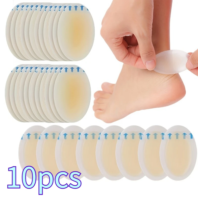 10개입 디퍼폼 투명 젤 물집 방지 패드, 발뒤꿈치 및 앞발 쿠션, 물집 예방 테이프, 발 관리 통증 완화
