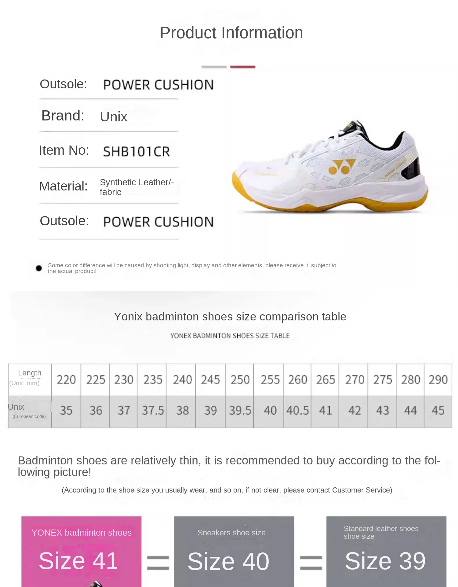 Description Picture 3 of item2024 New YONEX Badminton Shoes Men's and Women's Sports Shoes yy Professional SHB220CR
