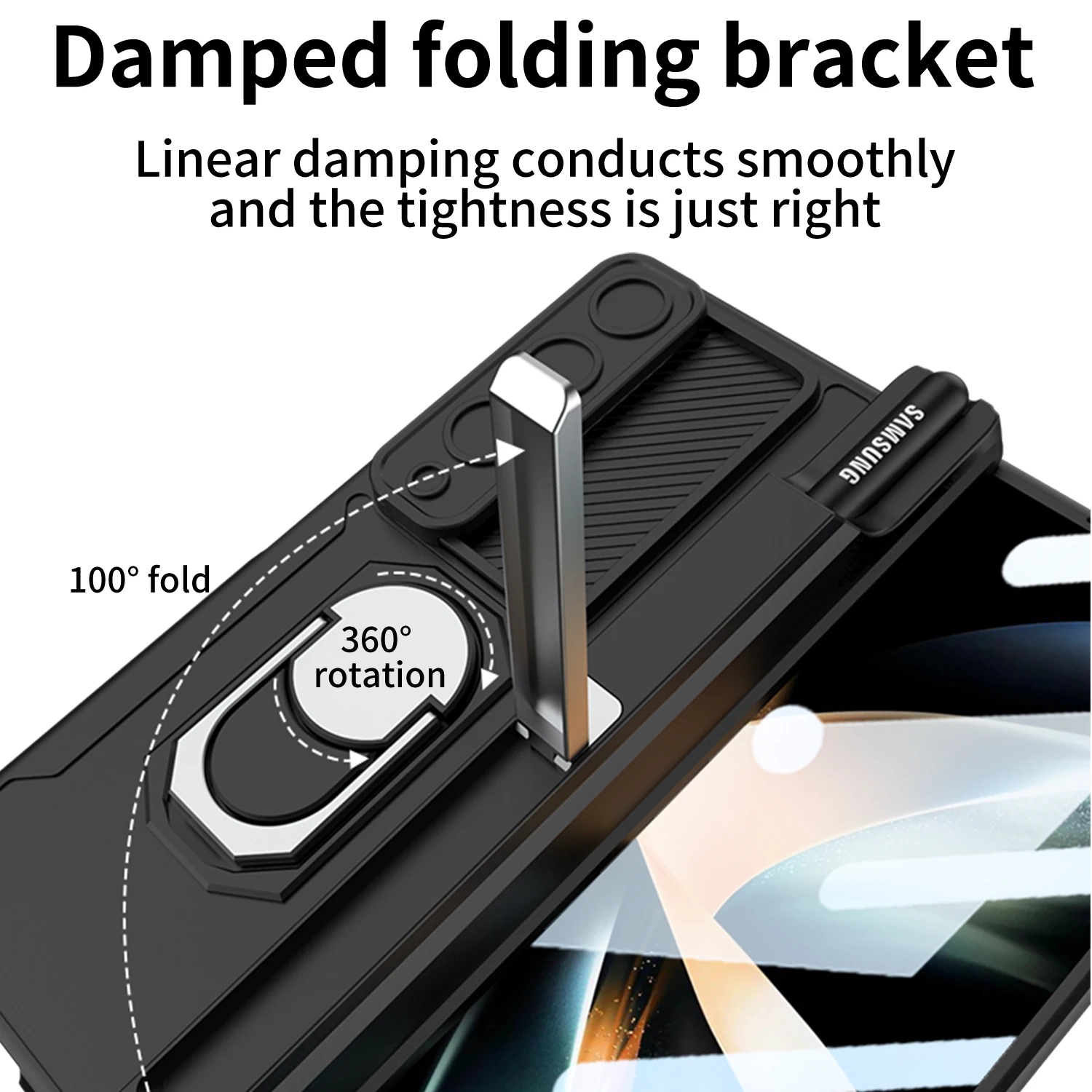 For Samsung Galaxy Z Fold 5 4 3 2 Case Hinge Armor Shockproof Kickstand Magnetic Car Holder 360 Full Screen Protection Cover