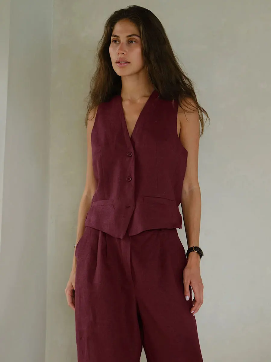 Chaleco informal ajustado para mujer, top de verano sin mangas de color liso, cárdigan de moda de un solo pecho, chaleco de mujer