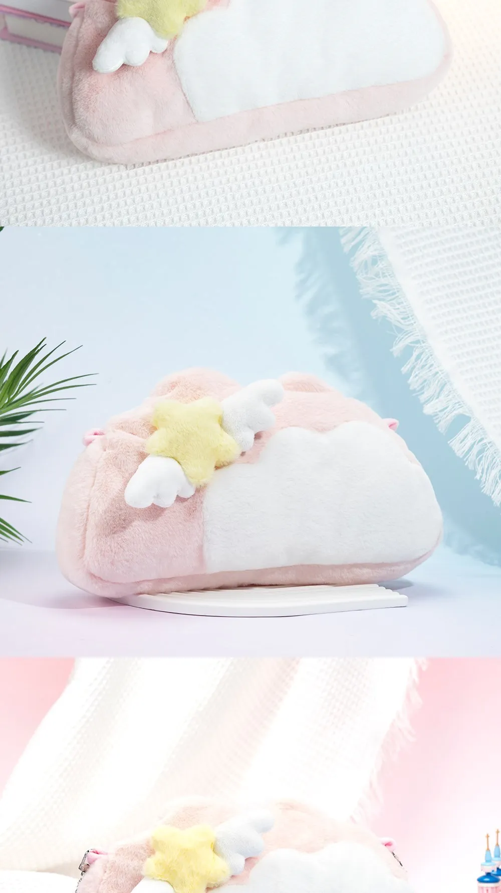 GeekShare Carrying Case Pink Star Kawaii Plush Strorage Bag For Nintendo Switch OLED NS Game Console Accessories