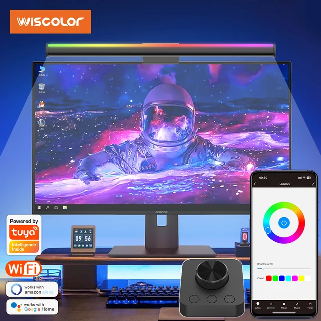 Wiscolor TUYA Computer Monitor Light Bar Remote Control