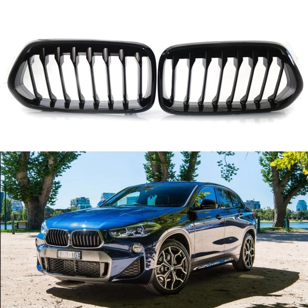 2pcs Black Car Radiator Kidney Grill Front Middle Grille For BMW X2 F39 ...