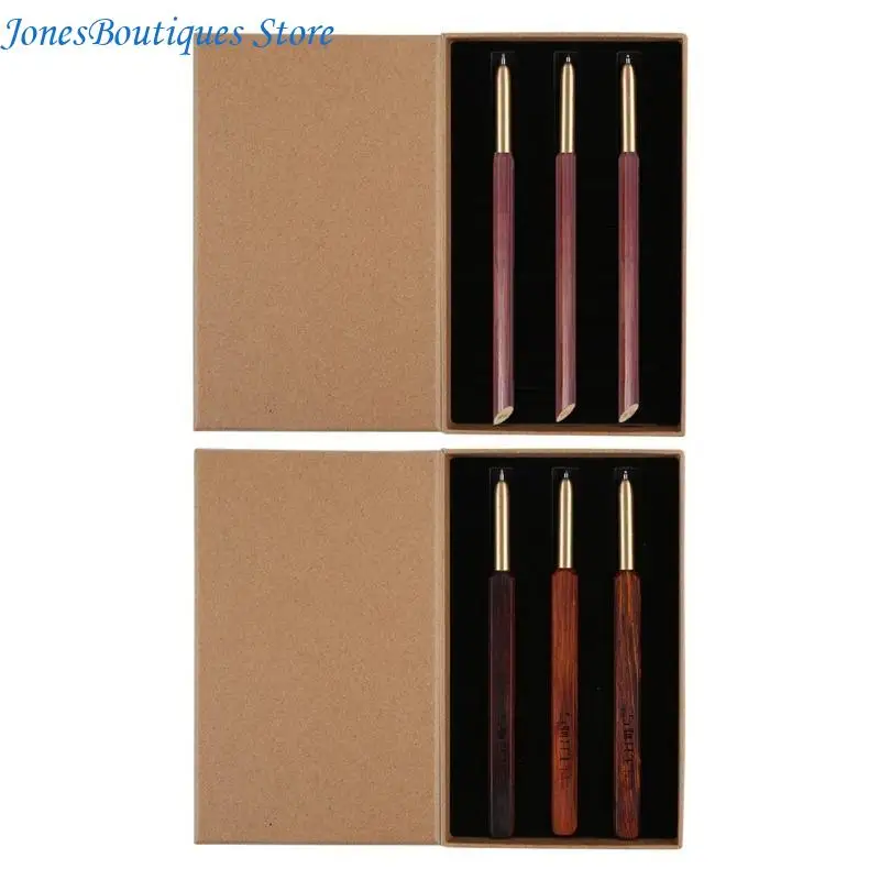 3pcs 단단한 나무 스크래치 그림 펜 다기능 휴대용 스타일러스 아트 페인트 색칠 펜 날카로운 머리 Acraping 브러시 W8KE