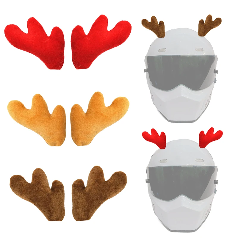 1PairChristmasAntlersHelmetDecorPlushDeerHornsHelmetAccessory