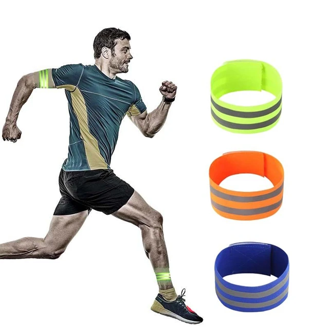 2PCS Running Reflective Arm Bands for Wrist Ankle Leg LED Reflector Armband  Night Cycling Safety Light Tape Led Bracelet Strap