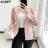 ALSEY Miyake Pleated Solid Color Cardigan Tops Women's T-shirt Summer New Loose Shirts and Blouses Aesthetic Clothing Loose 1