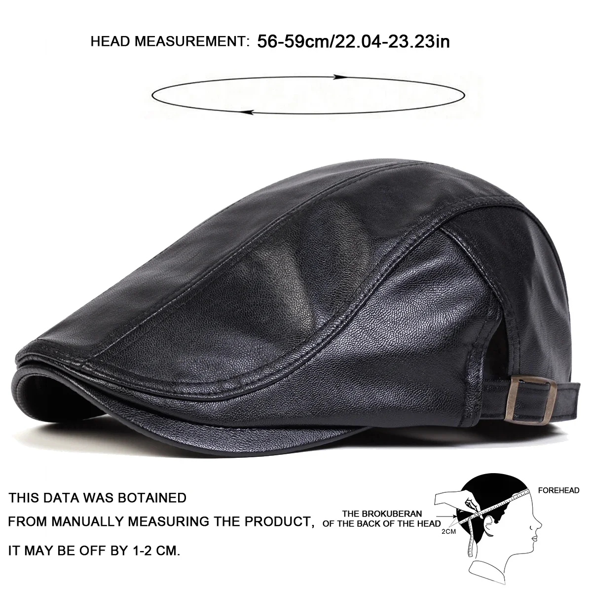 Men Retro Pu Leather Solid Color Newsboy Caps British Painters Hats Spring Autumn Side Adjustable Flat Cap Hip Hop Berets 6