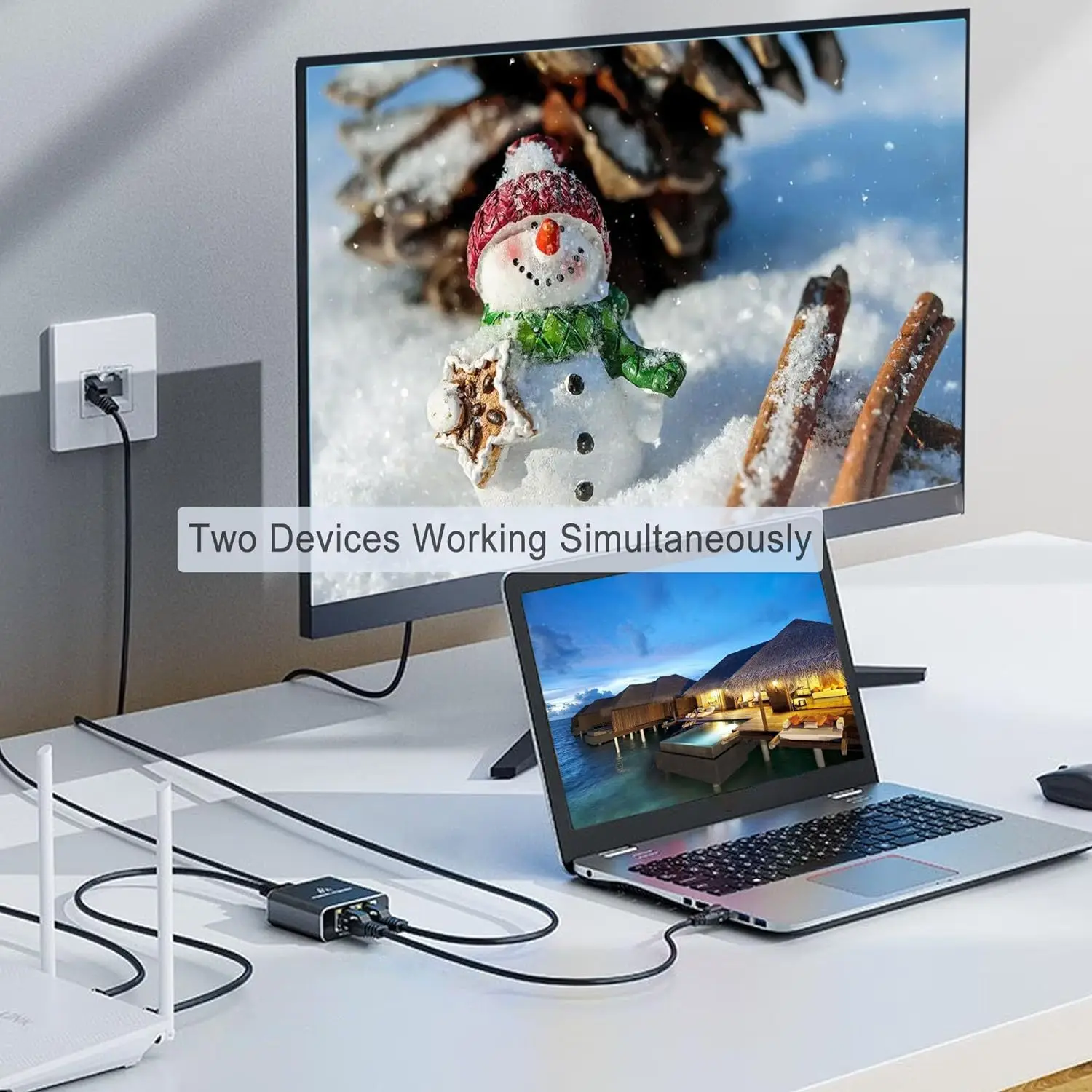 1 IN 2 OUT 네트워크 분배기 1000Mbps RJ45 어댑터 기가비트 변환기 인터넷 이더넷 8P8C 확장 플러그 연장기