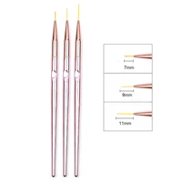 3pcs/Set Acrylic French Stripe Nail Art Line Painting Pen 3D Tips Manicure slim Line Drawing Pen UV Gel Brushes Painting Tools 2
