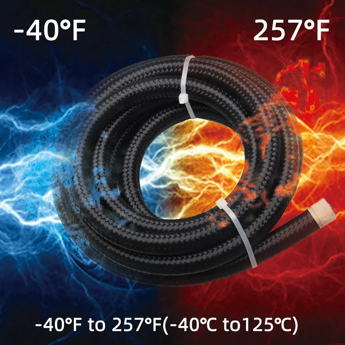 Fuel Hose CPE Rubber Oil Gas Cooler Hose Line Pipe Tube Nylon Stainless Steel Braided Inside AN4 AN6 AN8 AN10 AN12 1m 3m 5m 6m