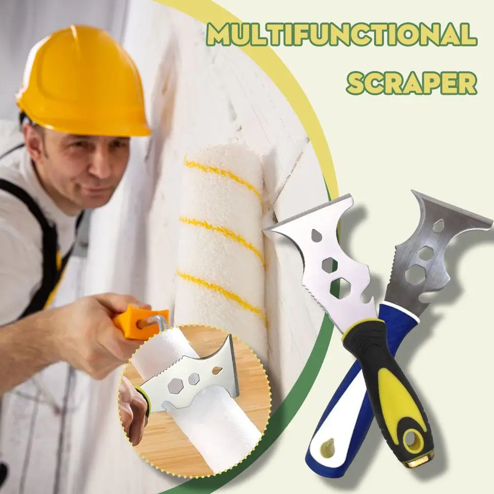 15 In 1 Multi Use Putty Knife Steel Paint Scraper Removal Construction Tool For Wallpaper Can Opener Home DIY D6Q9