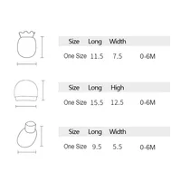 Newborn Hat+Gloves+Socks Set for Baby Boy&Girl Cotton Fall Casual Photography Props Soft Headwear Infant Nightcap Fashion 2