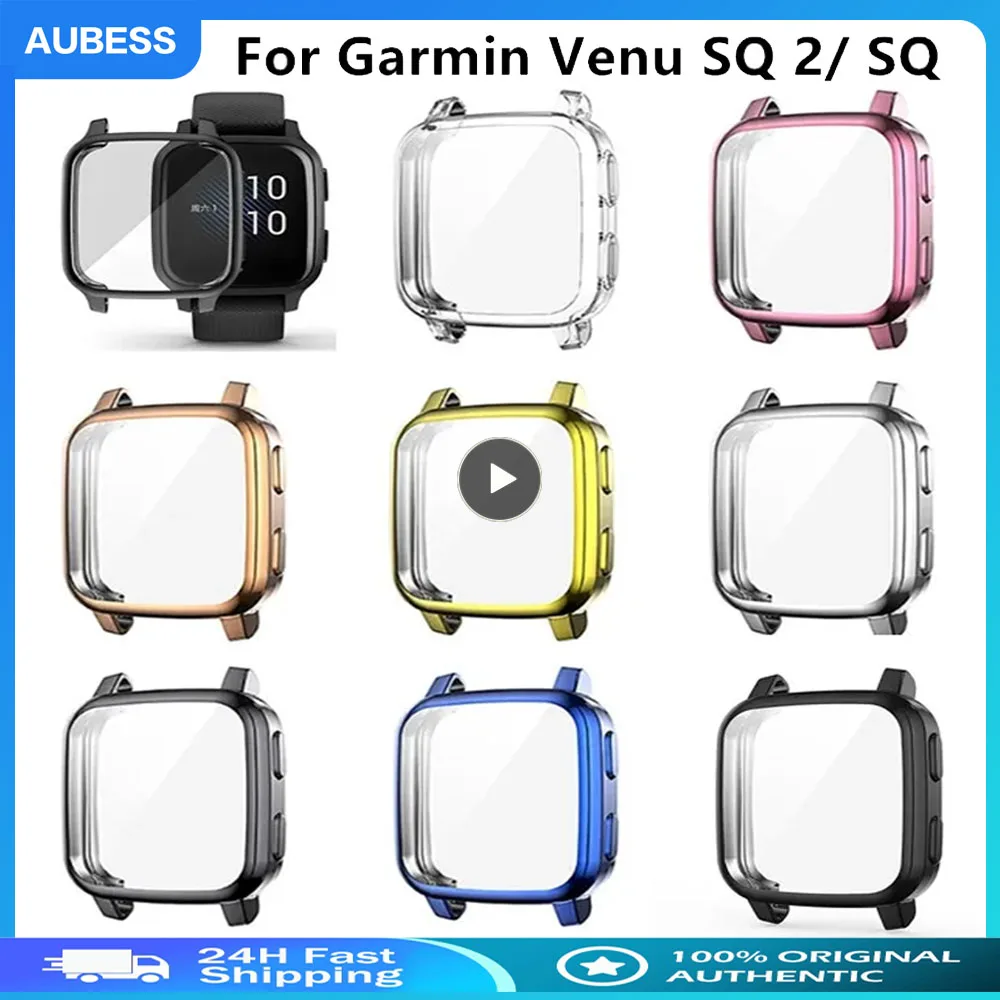 

1~8PCS Protection Case For Garmin Venu SQ 2 SQ2 Smart Watch Plating TPU Soft Cover Full Screen Protector Shell For Garmin Venu