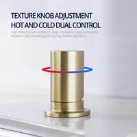 Brushed Gold Kitchen Faucet Invisible Pull Out Spray Mixer Double Hole Single Handle Solid Brass Hot and Cold Sink Tap 5