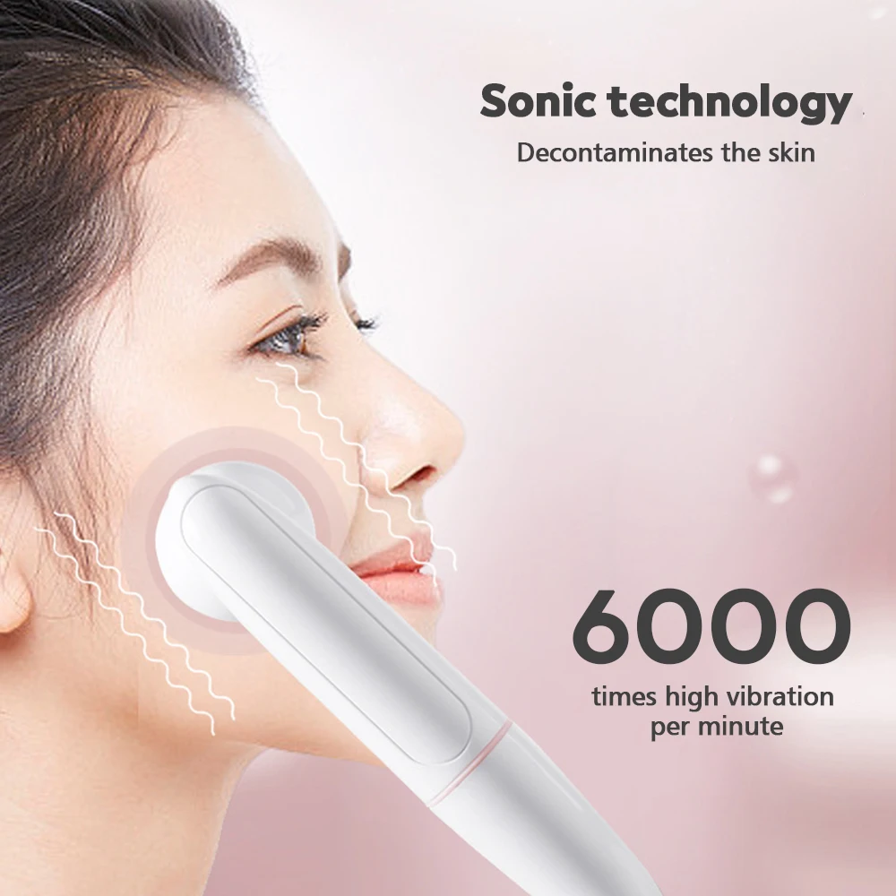 Double Head Vibrating Facial Cleanser Brush Silicone Electric Face Cleaning Brush 2 Speed Face Deep Washing Massaging Brush