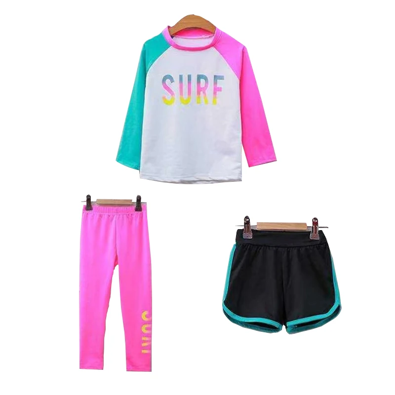 Children's new swimsuit men's and women's two-piece swimsuit surfing suit beach hot spring 2-12 year old diving suit